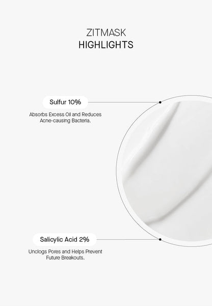 Zitmask Anti-Blemish Sulfur Mask - Μάσκα για Προβληματική Επιδερμίδα BHA + Θείο